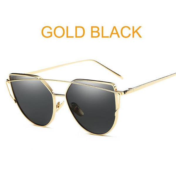 Metal reflective flat lens sunglasses