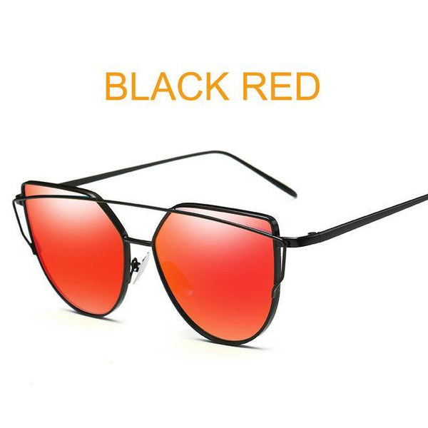 Metal reflective flat lens sunglasses