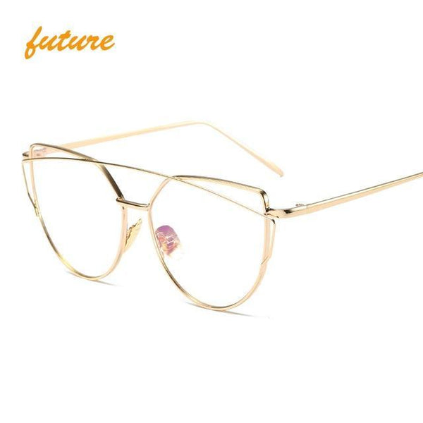 Metal reflective flat lens sunglasses